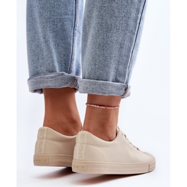 Zapatillas Clásicas Mujer Piel Atadas Beige Misima 9