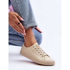 Zapatillas Clásicas Mujer Piel Atadas Beige Misima 1