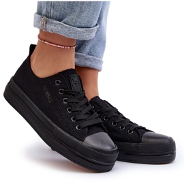 Zapatillas de mujer de tela negra Staneva negro 10