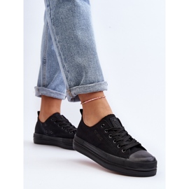 Zapatillas de mujer de tela negra Staneva negro 6