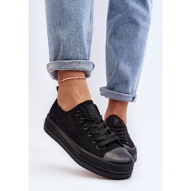 Zapatillas de mujer de tela negra Staneva negro 7