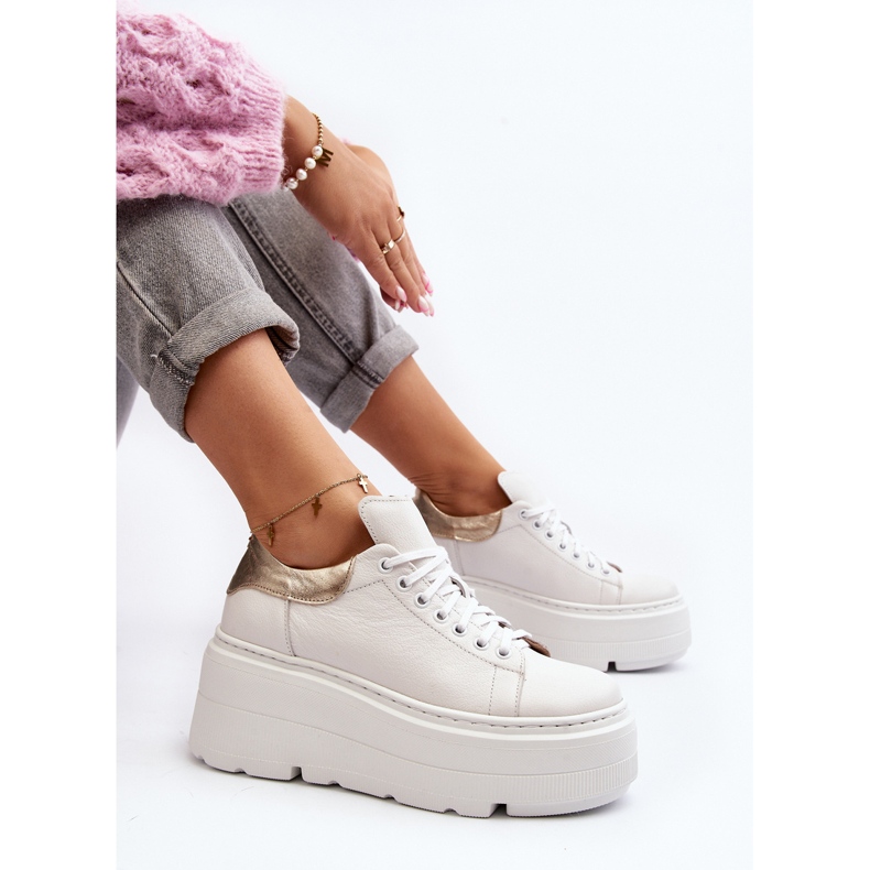 Zazoo 10165 Zapatillas Deportivas de Mujer con Plataforma Enorme, Color Blanco 1