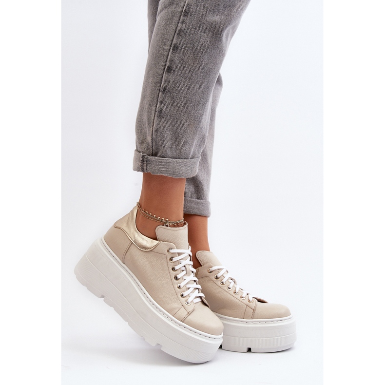 Zazoo 10165 Zapatillas Deportivas de Mujer con Plataforma Enorme, Beige 1