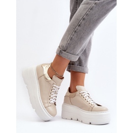 Zazoo 10165 Zapatillas Deportivas de Mujer con Plataforma Enorme, Beige 3