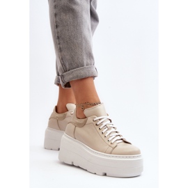 Zazoo 10165 Zapatillas Deportivas de Mujer con Plataforma Enorme, Beige 5