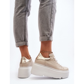 Zazoo 10165 Zapatillas Deportivas de Mujer con Plataforma Enorme, Beige 6