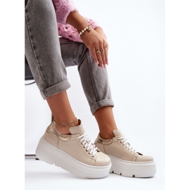 Zazoo 10165 Zapatillas Deportivas de Mujer con Plataforma Enorme, Beige 8