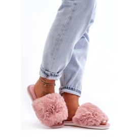 Pantuflas de mujer con pelo, rosa Vienitta 1