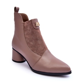 S.Barski Tacones altos de cuero beige 1