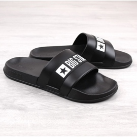 Chanclas hombre piel ecológica negra Big Star LL174457 negro 2