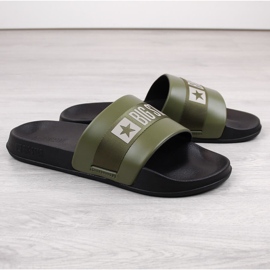 Chanclas hombre piel ecológica caqui Big Star LL174458 verde 2