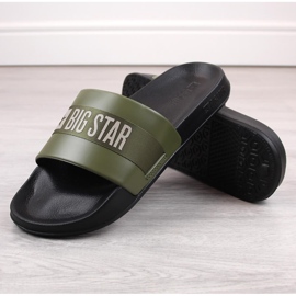 Chanclas hombre piel ecológica caqui Big Star LL174458 verde 3