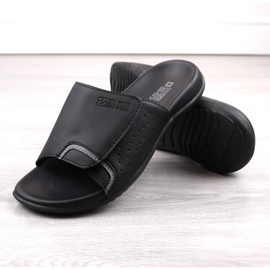 Zapatillas de hombre fabricadas en piel ecológica con velcro, negro Big Star LL174603 2