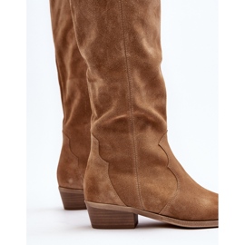 Zazoo 3427 Botas Cowboy Mujer Ante, Beige 10