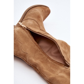 Zazoo 3427 Botas Cowboy Mujer Ante, Beige 3