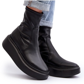 Zazoo 3395 Botines De Mujer De Piel Con Plataforma Enorme, Negro 10