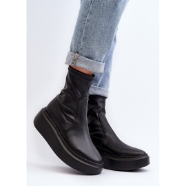Zazoo 3395 Botines De Mujer De Piel Con Plataforma Enorme, Negro 3