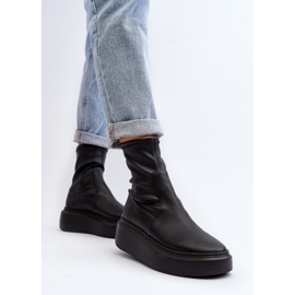 Zazoo 3395 Botines De Mujer De Piel Con Plataforma Enorme, Negro 5