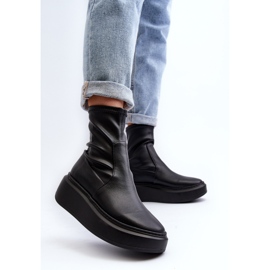 Zazoo 3395 Botines De Mujer De Piel Con Plataforma Enorme, Negro 6