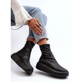 Zazoo 3395 Botines De Mujer De Piel Con Plataforma Enorme, Negro 8