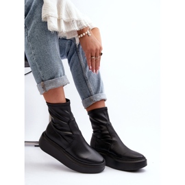 Zazoo 3395 Botines De Mujer De Piel Con Plataforma Enorme, Negro 9