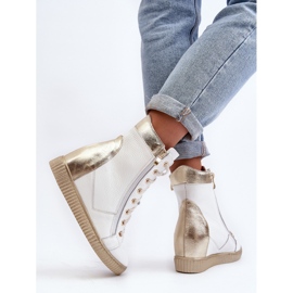 Zazoo 3081 Zapatillas Cuña Mujer Piel, Blanco 6