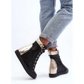 Zazoo 3081 Zapatillas con Cuña de Piel para Mujer, Negro 6
