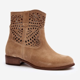 Botines Calados Mujer Lewski Shoes 3301/2 Beige 4