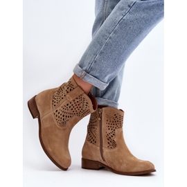 Botines Calados Mujer Lewski Shoes 3301/2 Beige 6