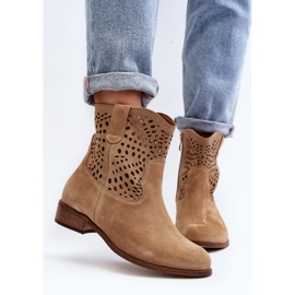 Botines Calados Mujer Lewski Shoes 3301/2 Beige 10