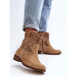 Botines Calados Mujer Lewski Shoes 3301/2 Beige 7