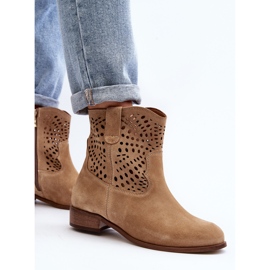 Botines Calados Mujer Lewski Shoes 3301/2 Beige 8