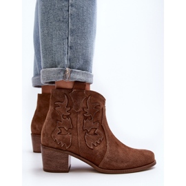 Zazoo 3426 Botas Cowboy Mujer Ante, Marrón 6