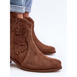 Zazoo 3426 Botas Cowboy Mujer Ante, Marrón 7