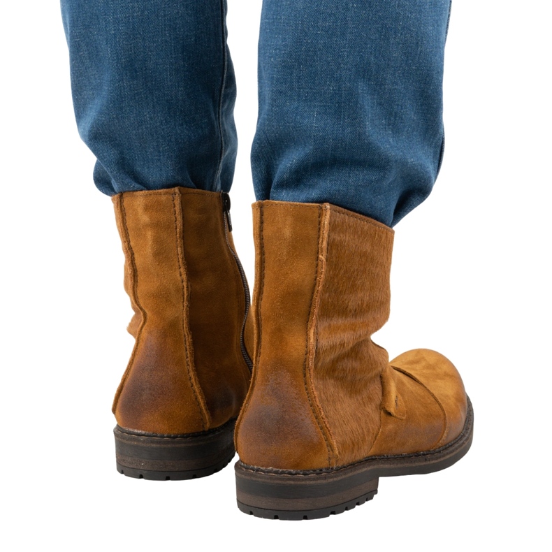 Olivier Botas hombre de piel 553KZ rojo marrón 2