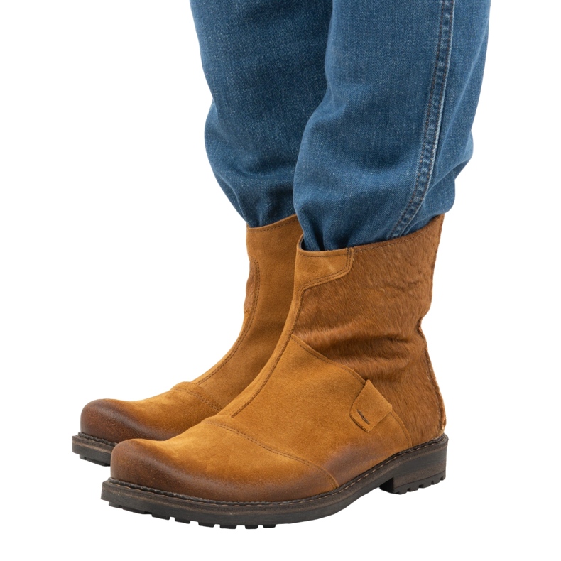 Olivier Botas hombre de piel 553KZ rojo marrón 3