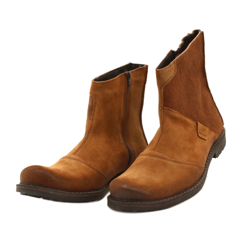 Olivier Botas hombre de piel 553KZ rojo marrón 5