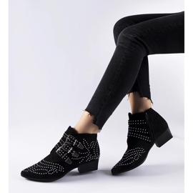 Botines de tacón bajo decorativos Forever negros 1