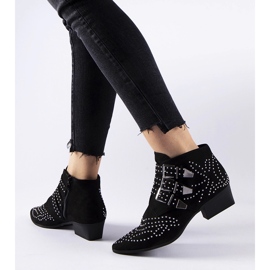 Botines de tacón bajo decorativos Forever negros 2