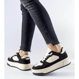 Zapatillas con plataforma Pomona en blanco y negro 1