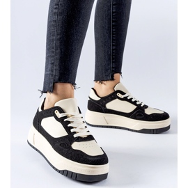 Zapatillas con plataforma Pomona en blanco y negro 2