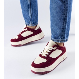 Zapatillas con plataforma Pomona burdeos y blanca rojo 1 Zapatillas con plataforma Pomona burdeos y blanca rojo 1