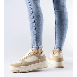 Deportivas plataforma Pomona beige claro 1