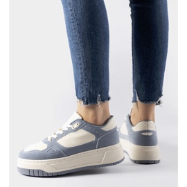 Zapatillas Pomona plataforma azul y blanco 2
