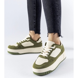 Zapatillas Pomona plataforma verdes y blancas 1