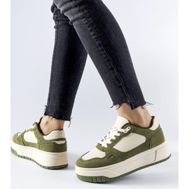 Zapatillas Pomona plataforma verdes y blancas 2