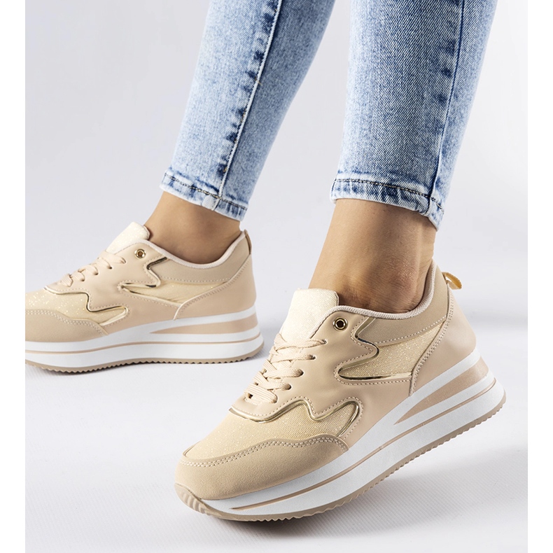 Deportivas plataforma Inès beige 1