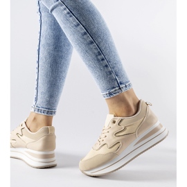 Deportivas plataforma Inès beige 2