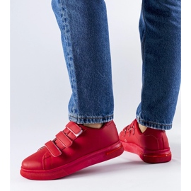 Zapatillas rojas con cierre de velcro de Paré rojo 1