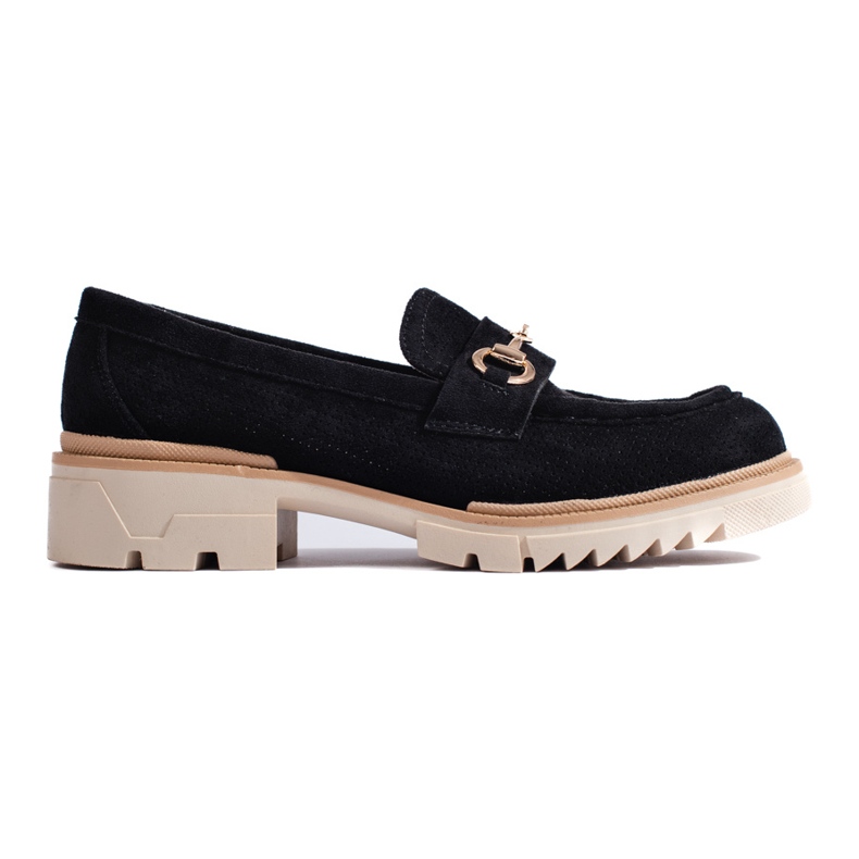 Seastar Mocasines mujer calados sobre plataforma Shelovet negro 1